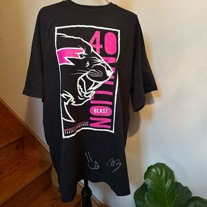 Signed Mr. Beast Shirt w/ Pink Panther Design